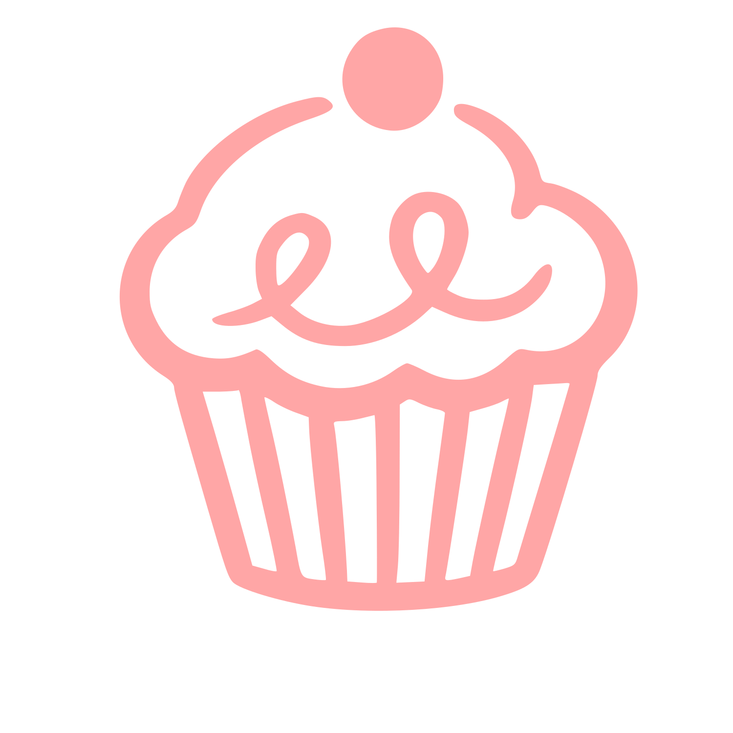 Hand-Drawn Cupcake Logo #ffa6a6