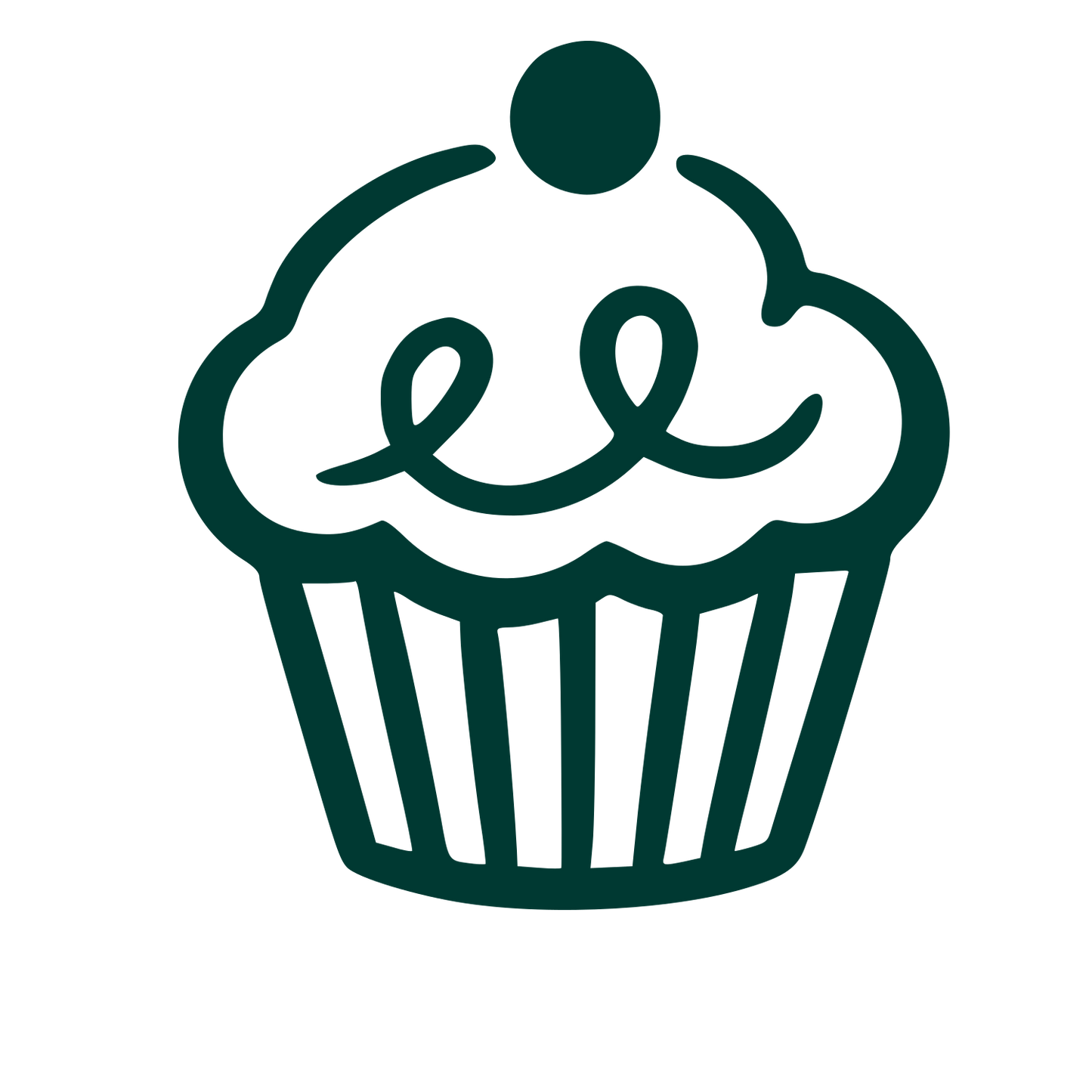 Hand-Drawn Cupcake Logo #003932