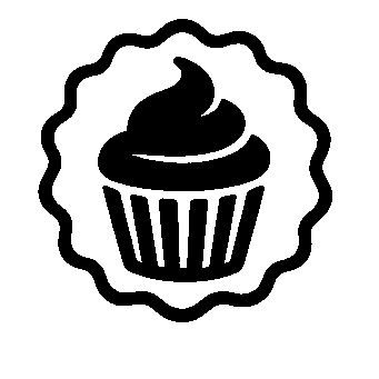 Cupcake Badge Stamp Logo