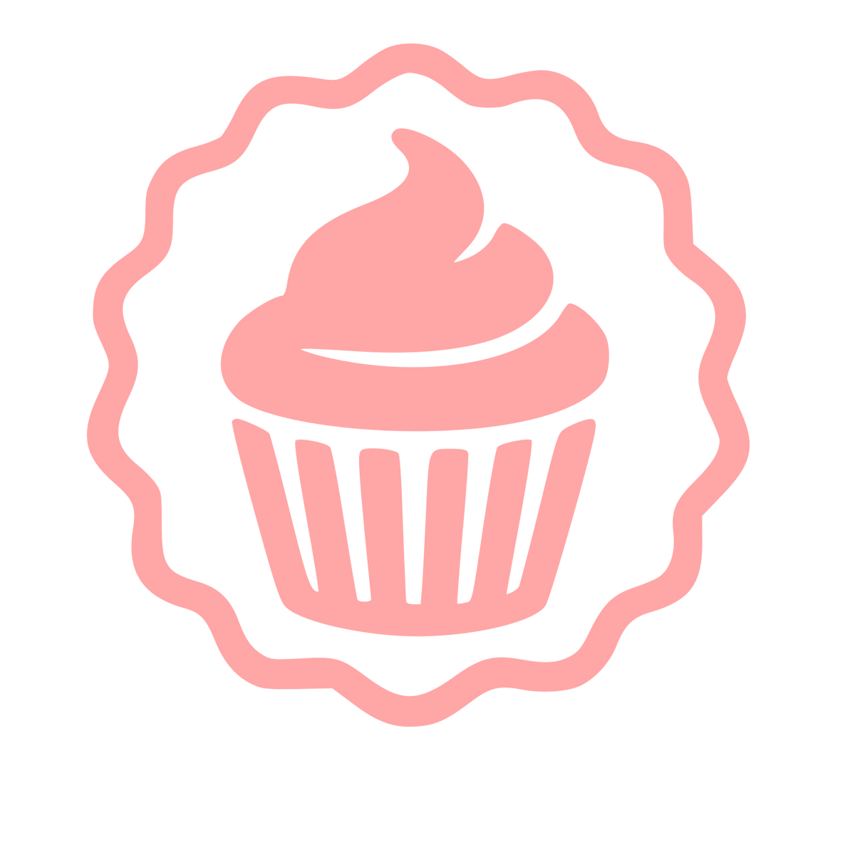 Cupcake Badge Stamp Logo #ffa6a6