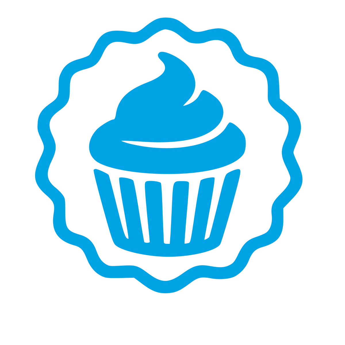 Cupcake Badge Stamp Logo #00a3e4