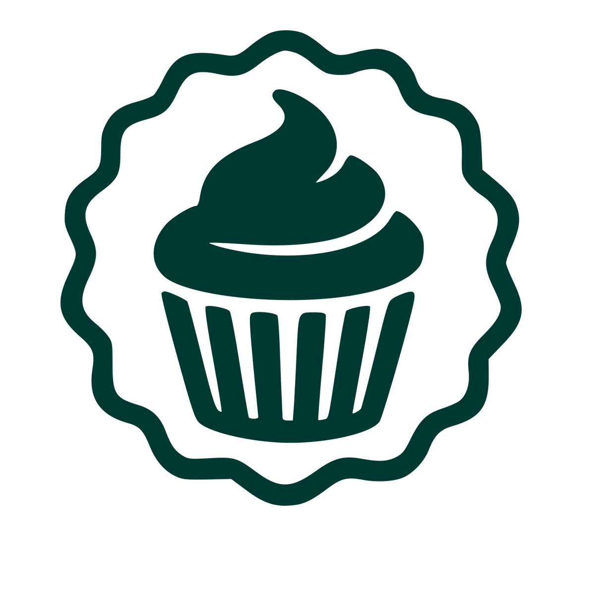 Cupcake Badge Stamp Logo #003932