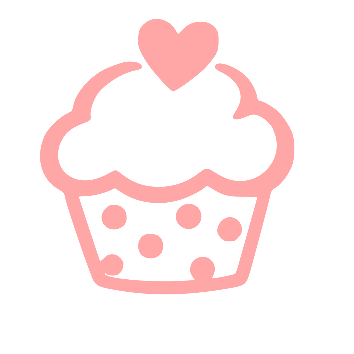 Cupcake Heart Logo #ffa6a6