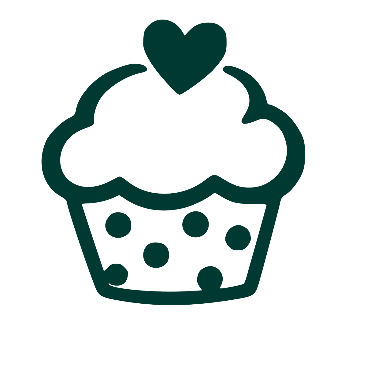 Cupcake Heart Logo #003932