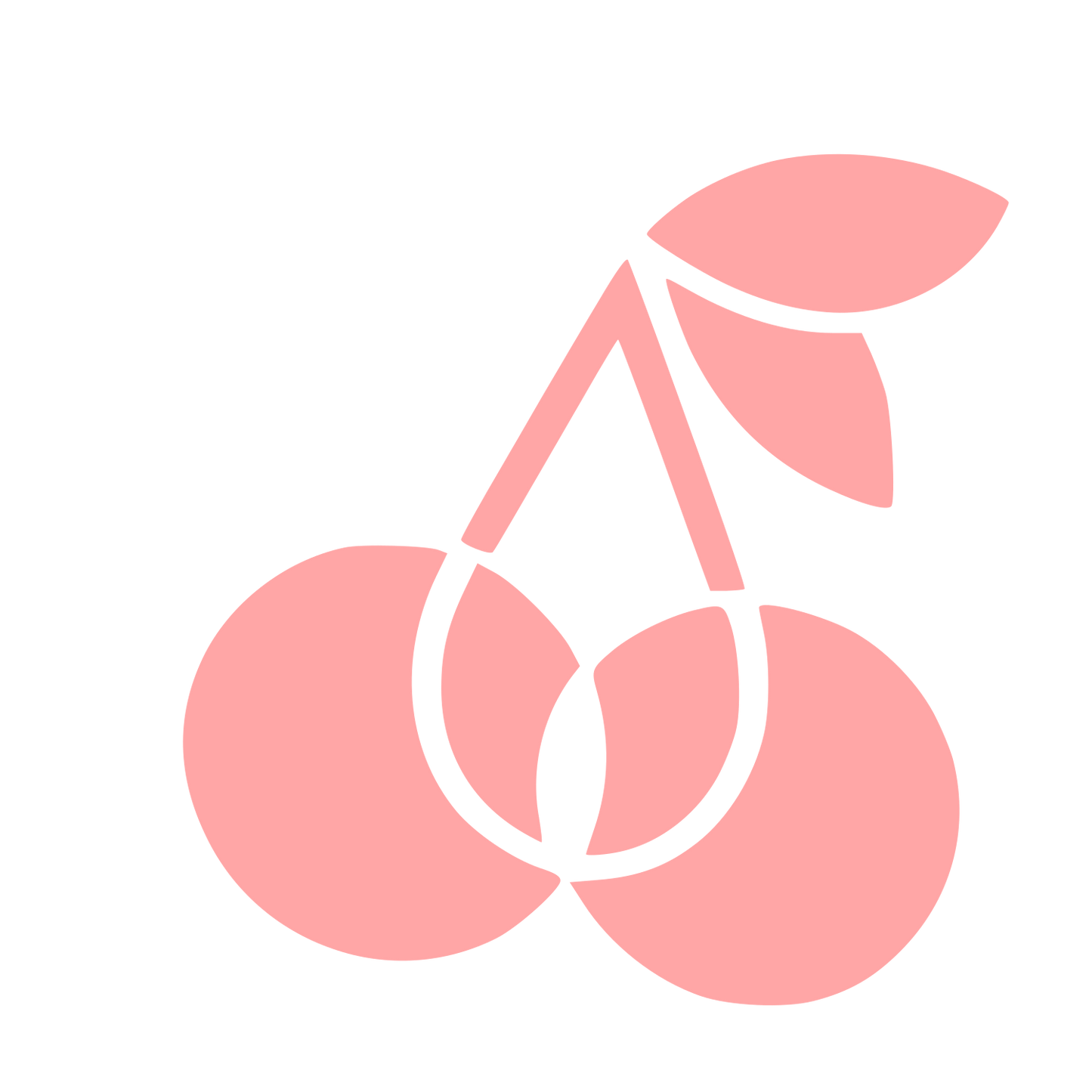 Layered Overlap Cherry Logo #ffa6a6