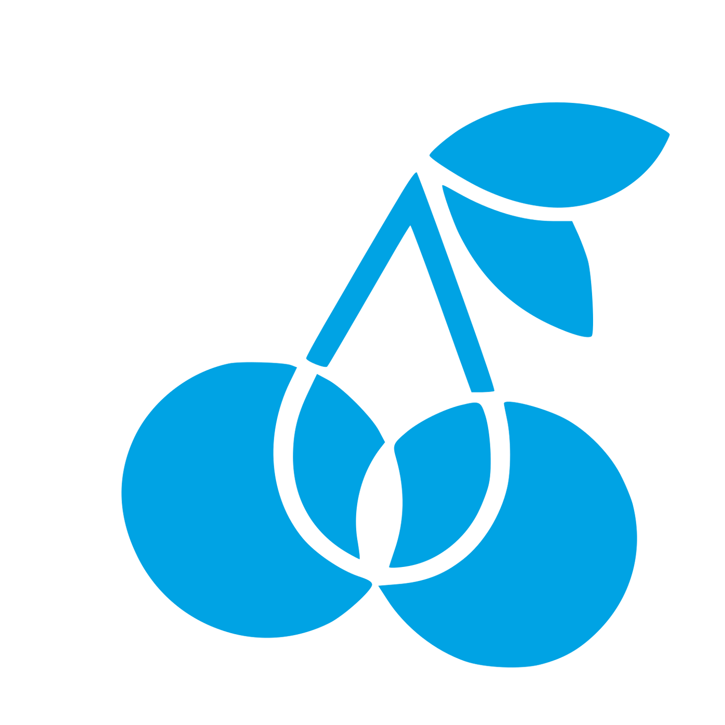 Layered Overlap Cherry Logo #00a3e4