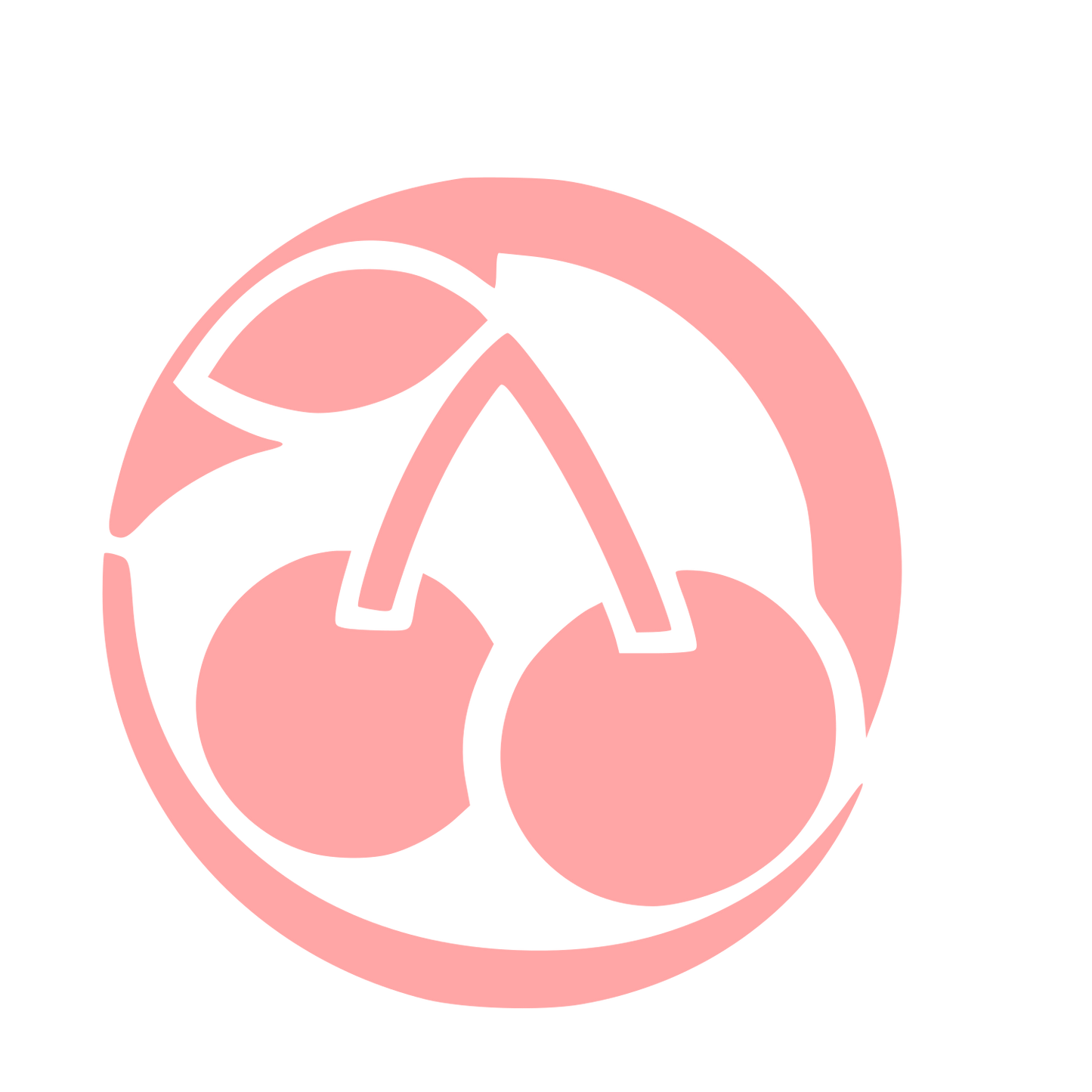 Twin Cherries Circle Logo #ffa6a6