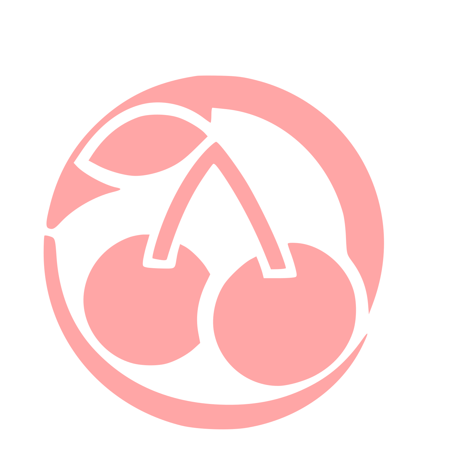 Twin Cherries Circle Logo #ffa6a6