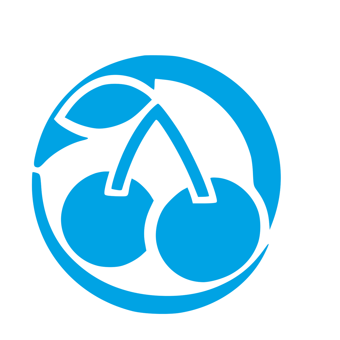 Twin Cherries Circle Logo #00a3e4