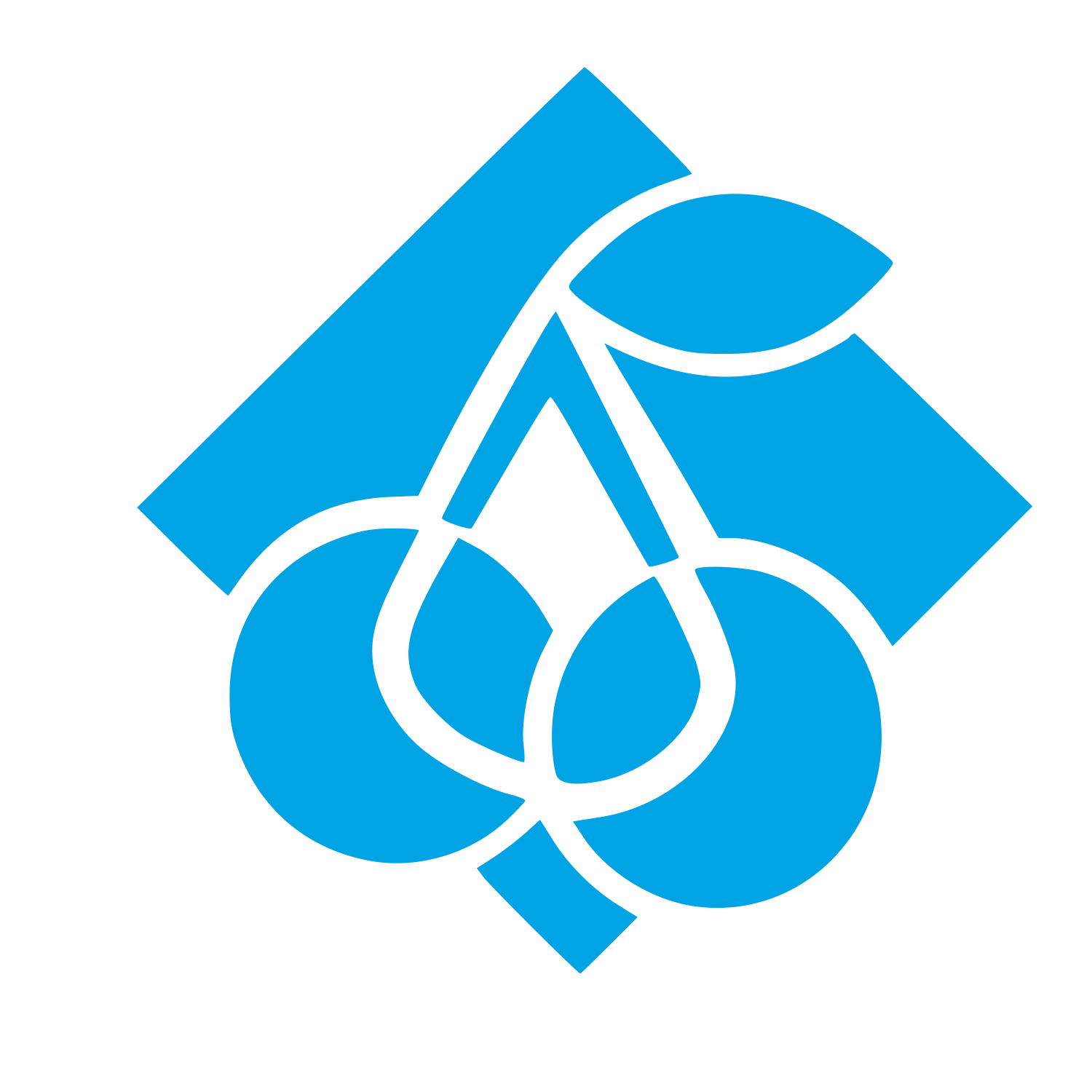 Layered Cherry Diamond Logo #00a3e4