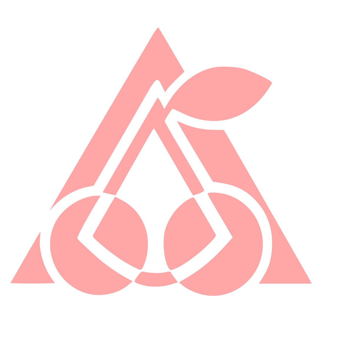 Cherry Triangle Overlap Logo #ffa6a6