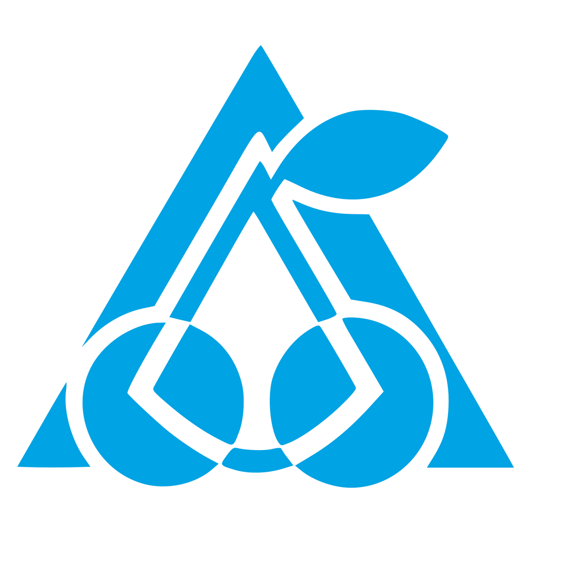 Cherry Triangle Overlap Logo #00a3e4