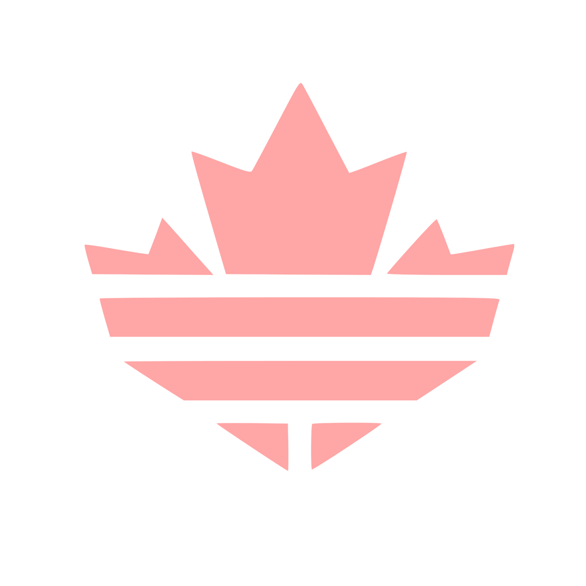 Striped Maple Leaf Logo #ffa6a6