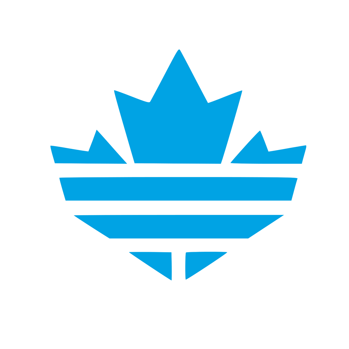 Striped Maple Leaf Logo #00a3e4