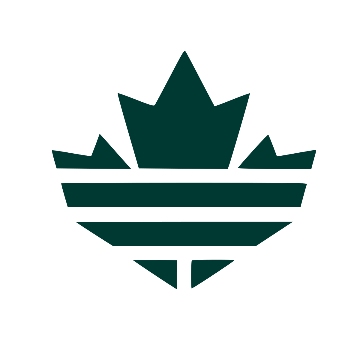 Striped Maple Leaf Logo #003932
