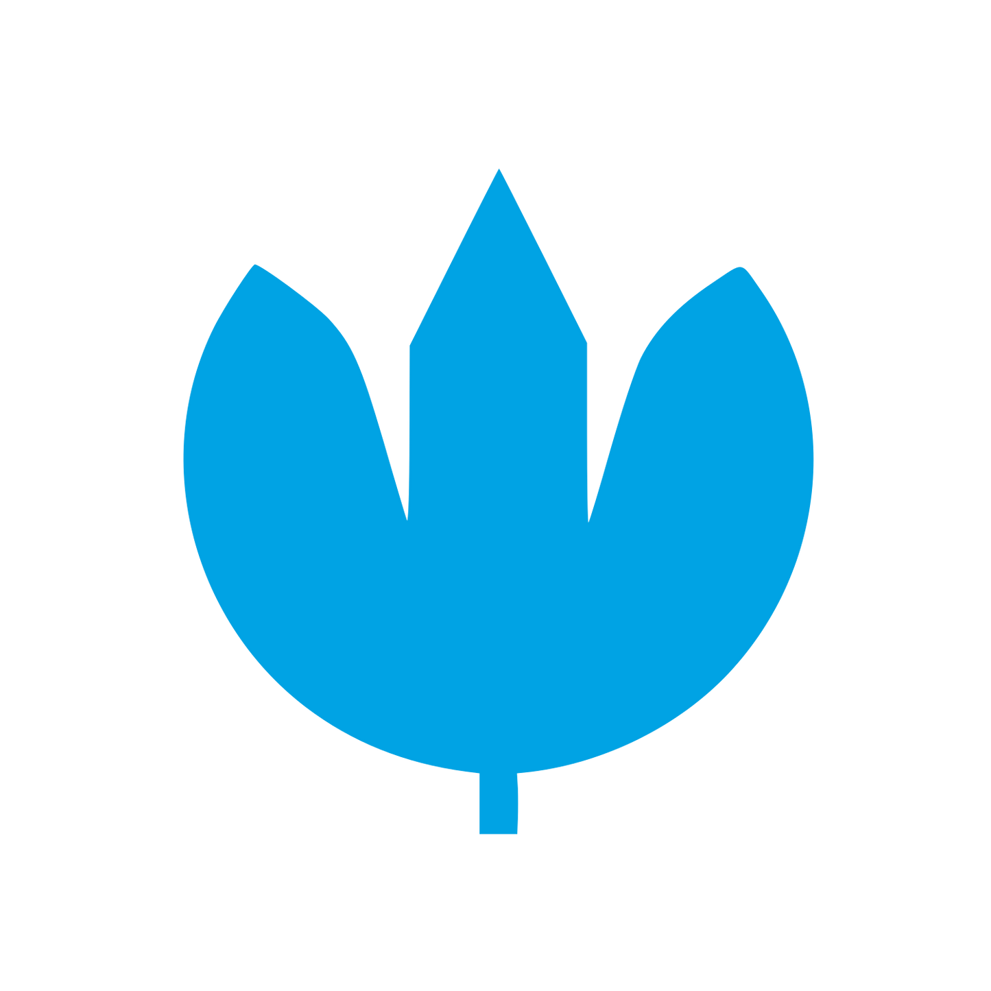 Tulip Flower Silhouette Logo #00a3e4