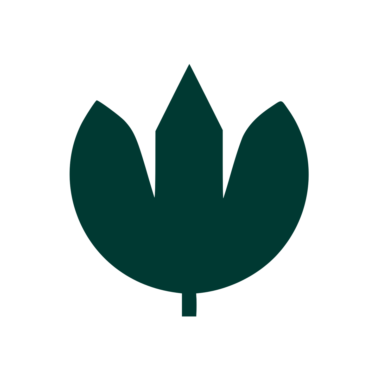 Tulip Flower Silhouette Logo #003932