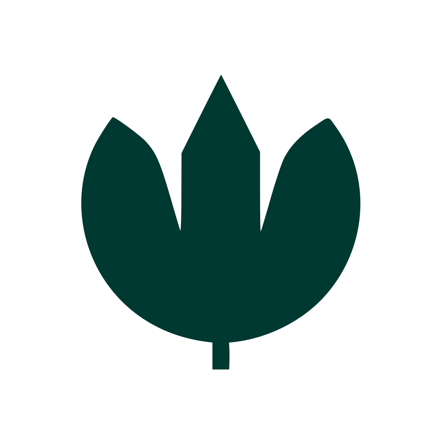 Tulip Flower Silhouette Logo #003932