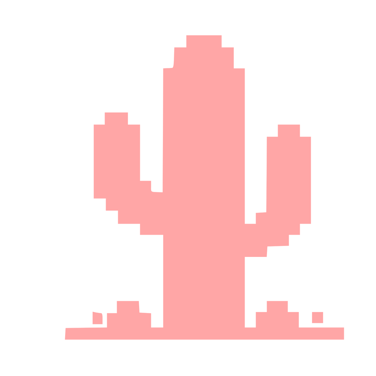 Pixel Cactus Logo #ffa6a6