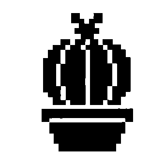 Pixel Cactus Pot Logo