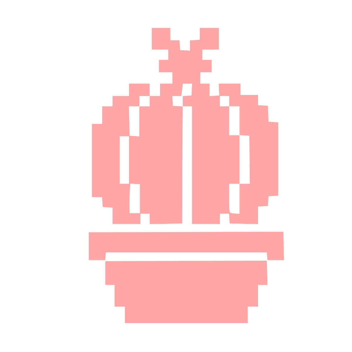 Pixel Cactus Pot Logo #ffa6a6