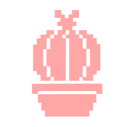 Pixel Cactus Pot Logo #ffa6a6