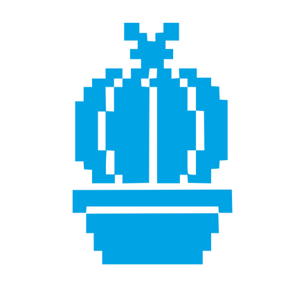 Pixel Cactus Pot Logo #00a3e4