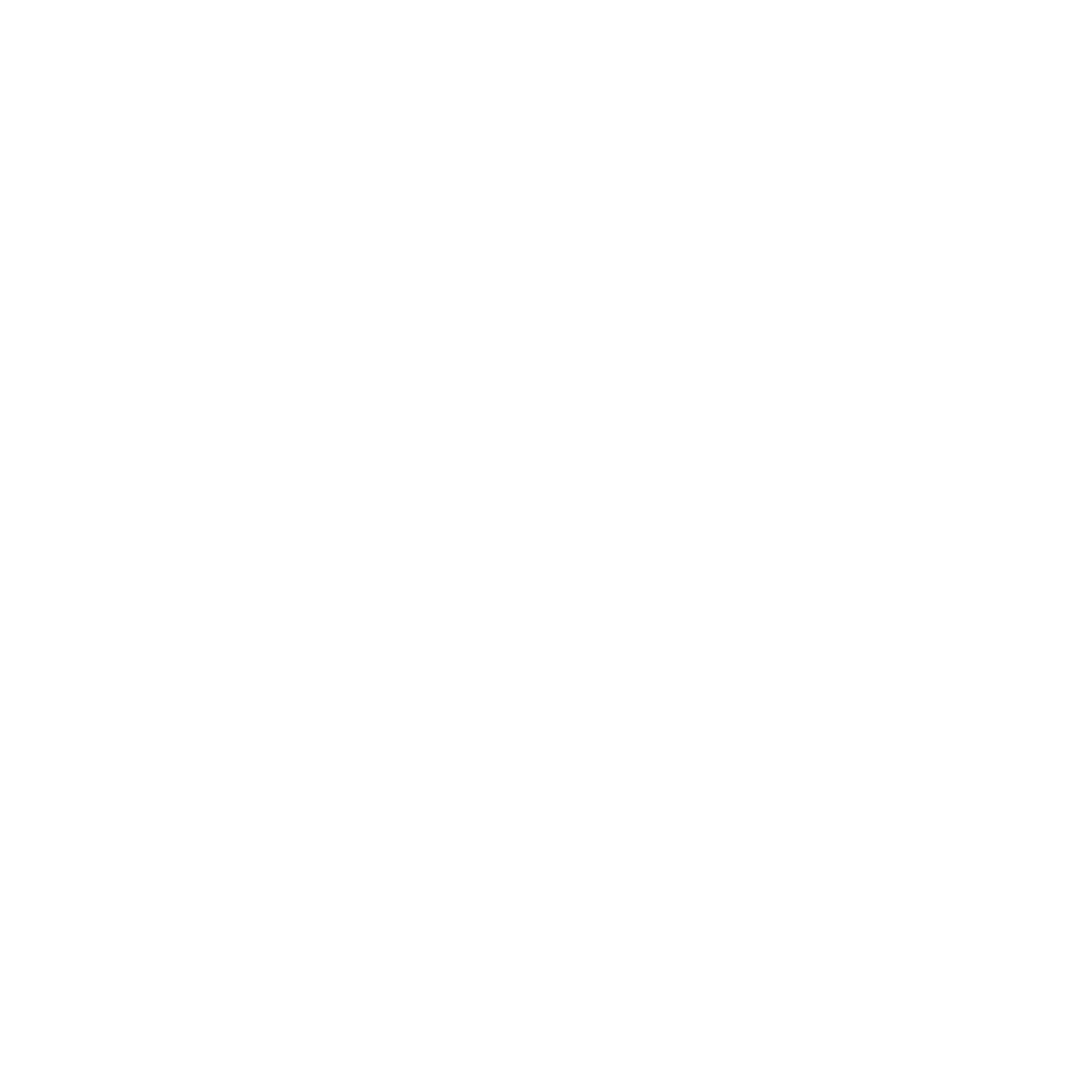 Pixel Cactus Pot Logo #ffffff