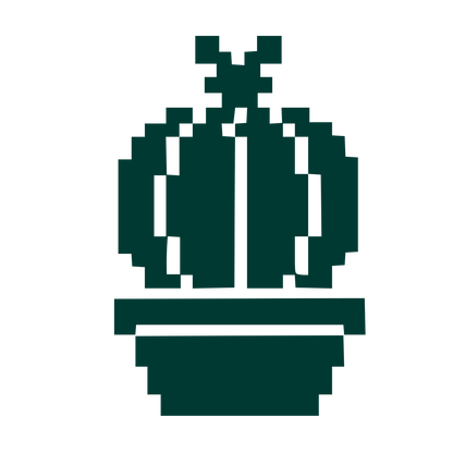 Pixel Cactus Pot Logo #003932