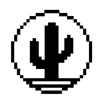 Pixel Cactus Circle Logo