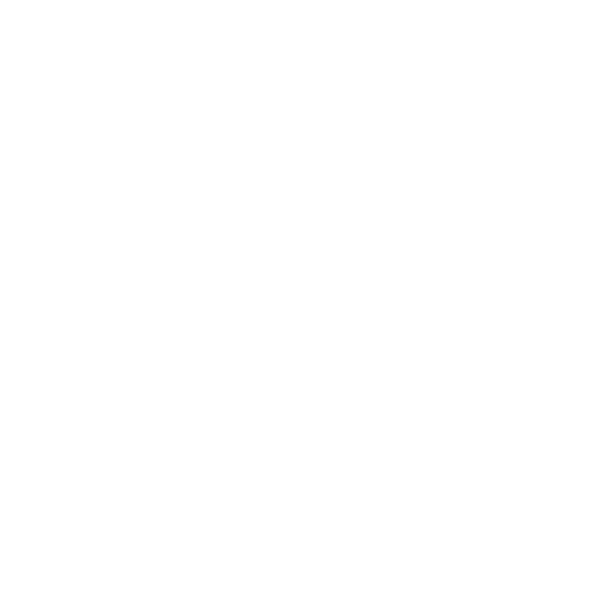 Pixel Cactus Circle Logo #ffffff