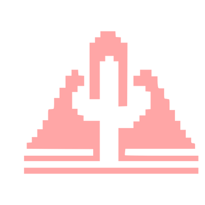 Pixel Cactus Desert Logo #ffa6a6