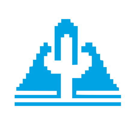 Pixel Cactus Desert Logo #00a3e4