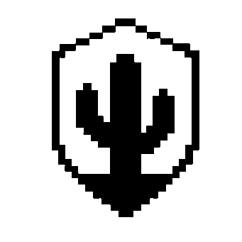 Pixel Cactus Shield Logo