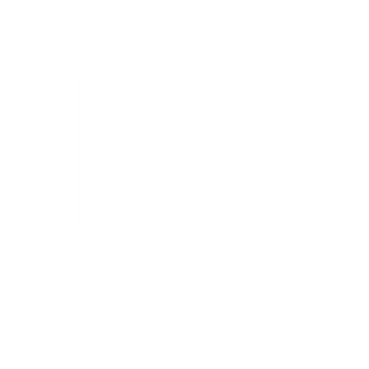 Pixel Cactus Shield Logo #ffffff