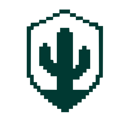 Pixel Cactus Shield Logo #003932