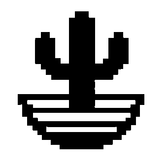 Pixel Cactus Sombrero Logo