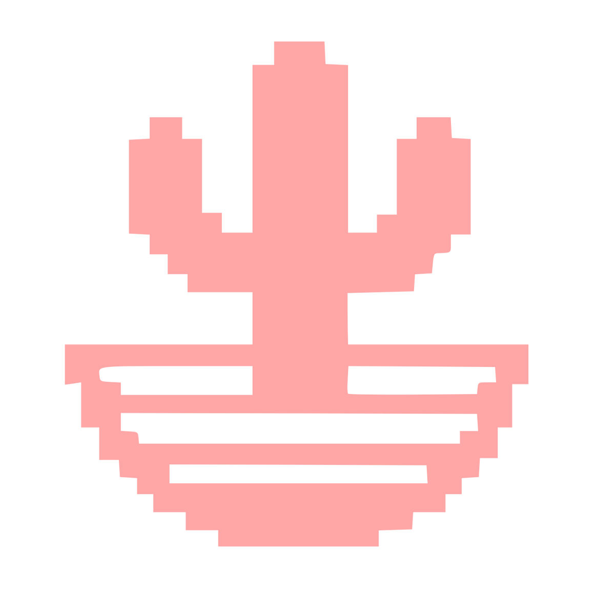 Pixel Cactus Sombrero Logo #ffa6a6