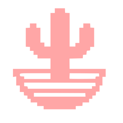 Pixel Cactus Sombrero Logo #ffa6a6