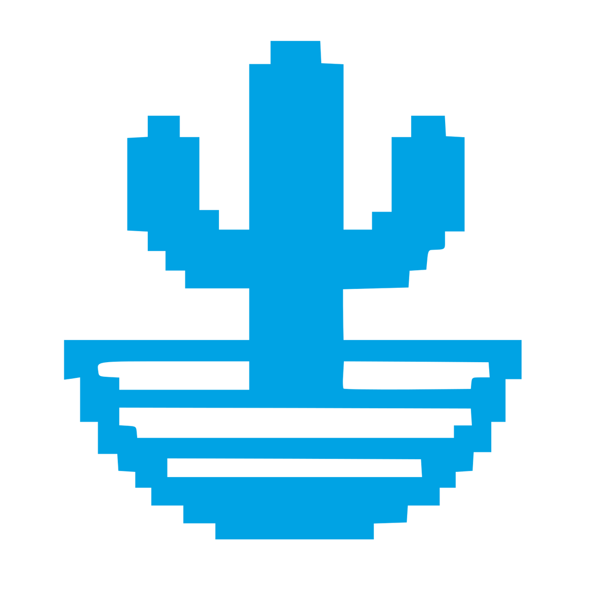 Pixel Cactus Sombrero Logo #00a3e4