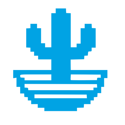 Pixel Cactus Sombrero Logo #00a3e4