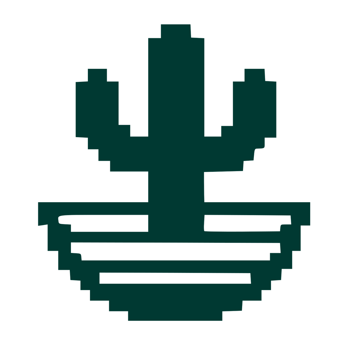 Pixel Cactus Sombrero Logo #003932
