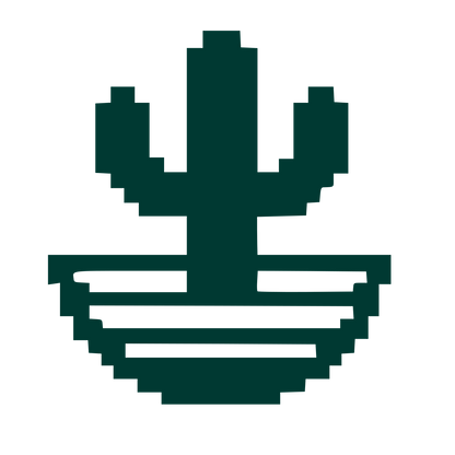 Pixel Cactus Sombrero Logo #003932