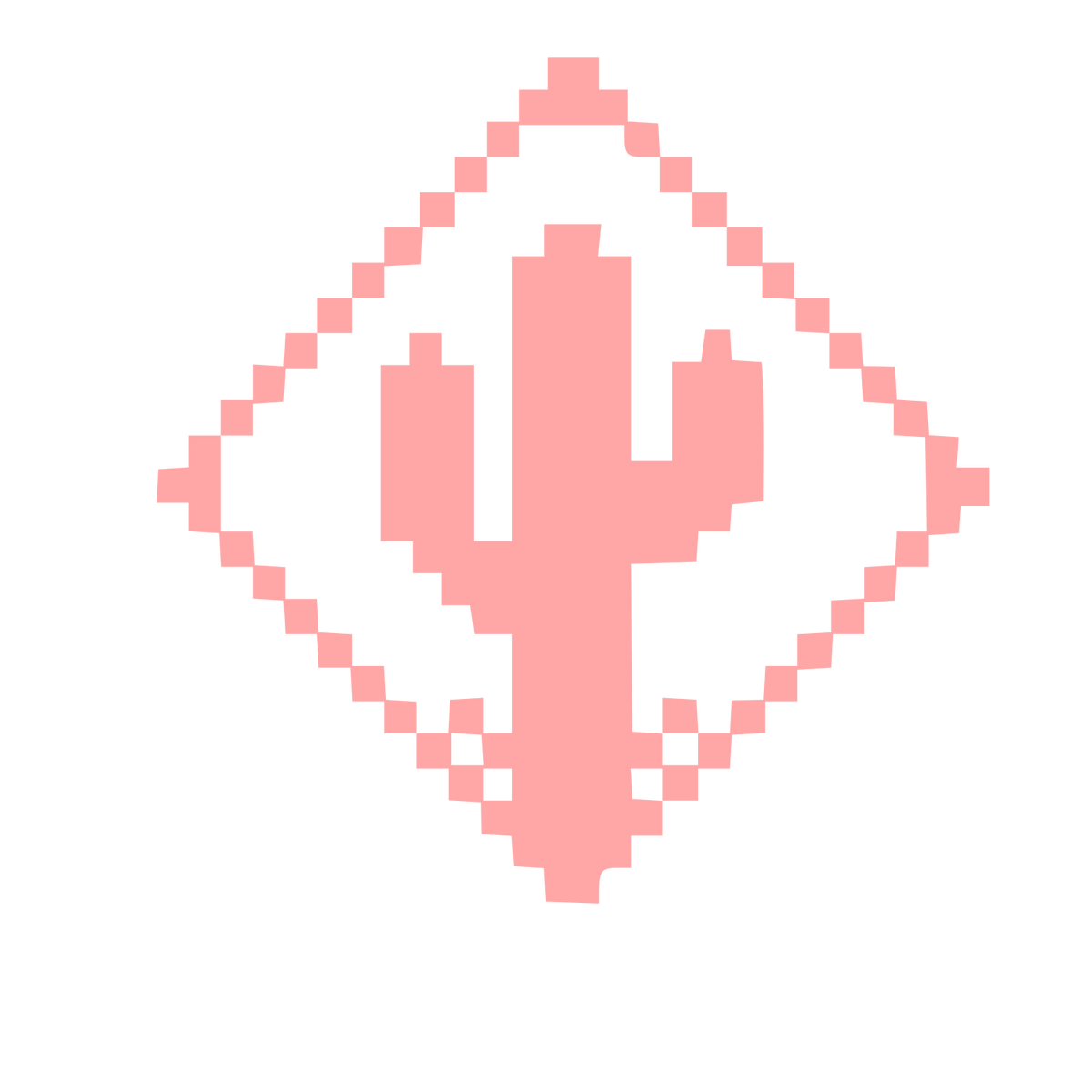 Pixel Cactus Diamond Logo #ffa6a6