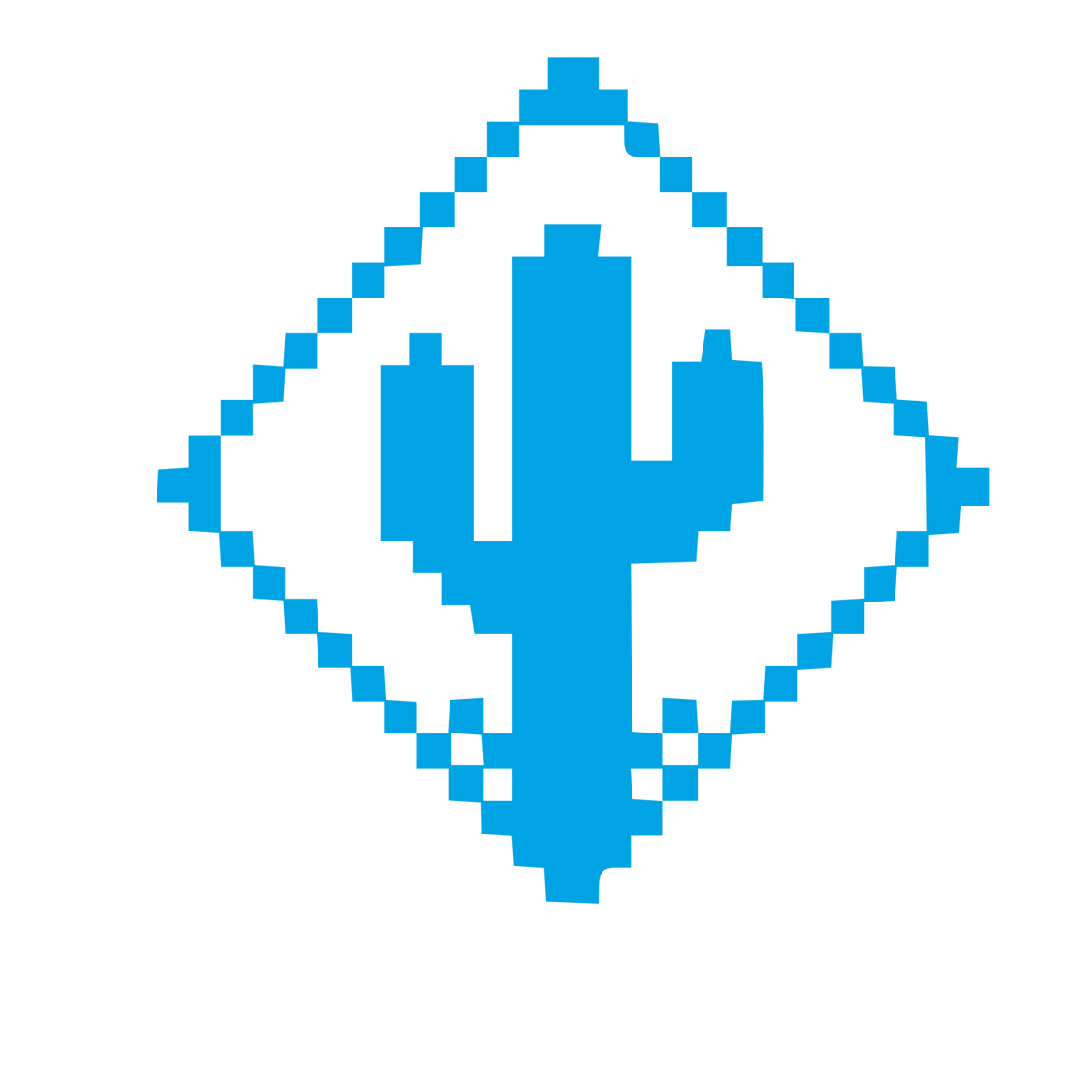 Pixel Cactus Diamond Logo #00a3e4