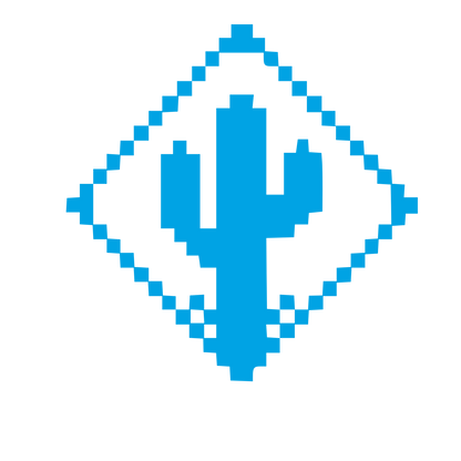 Pixel Cactus Diamond Logo #00a3e4