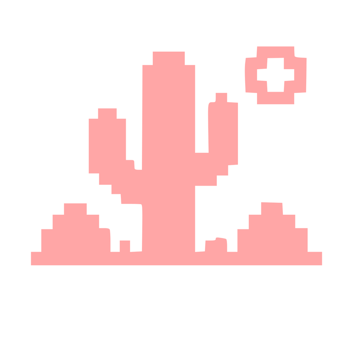 Pixel Cactus Desert Logo #ffa6a6