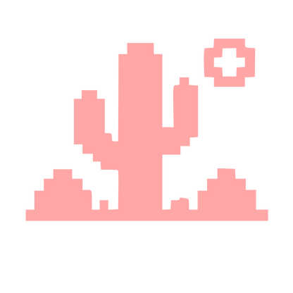 Pixel Cactus Desert Logo #ffa6a6