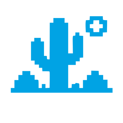 Pixel Cactus Desert Logo #00a3e4