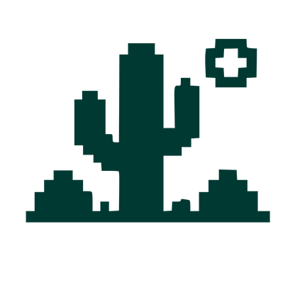 Pixel Cactus Desert Logo #003932